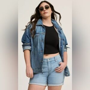 TORRID, Size 20, Women's Denim Shorts, Slightly Distressed Look